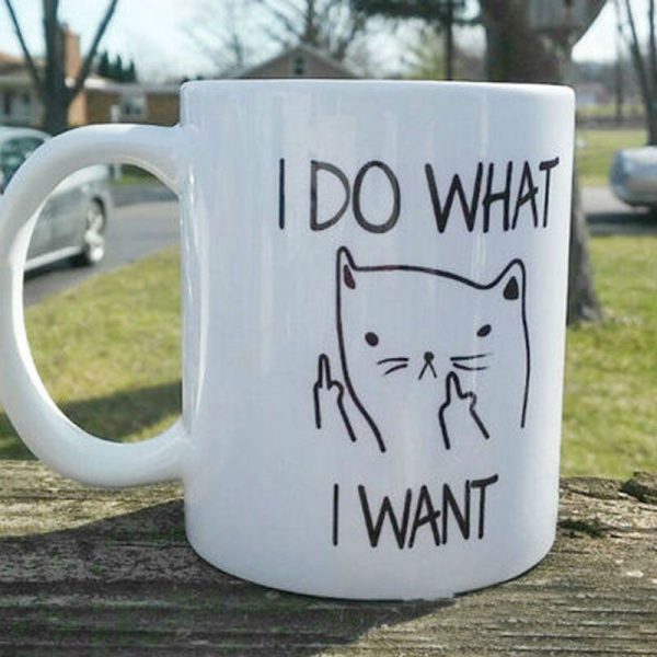 Cat Funny Mugs (I DO WHAT I WANT Middle Finger) Online Hot Sale