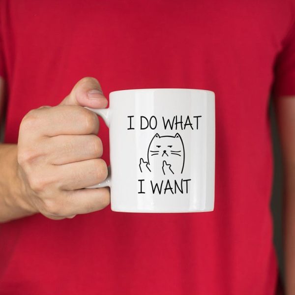 Cat Funny Mugs (I DO WHAT I WANT Middle Finger) Online Hot Sale