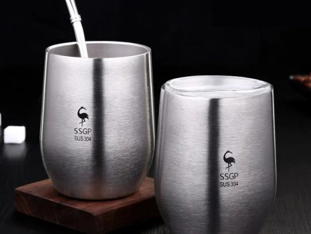 Stainless Steel Water Cup 304 Cup | Anti-Fall with Cover Double-Layer | Online Hot Sale