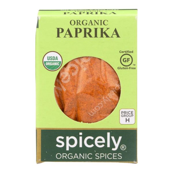 Spicely Organics - Organic Paprika - Case Of 6 - 0.45 Oz. Supply