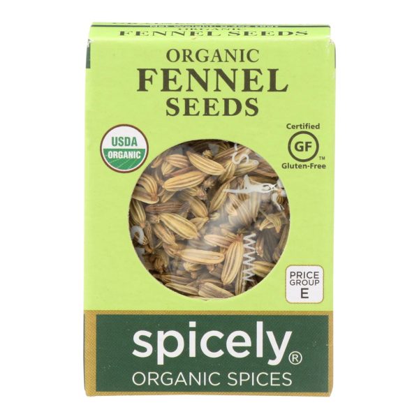 Spicely Organics - Organic Fennel Seed - Case Of 6 - 0.3 Oz. Online now