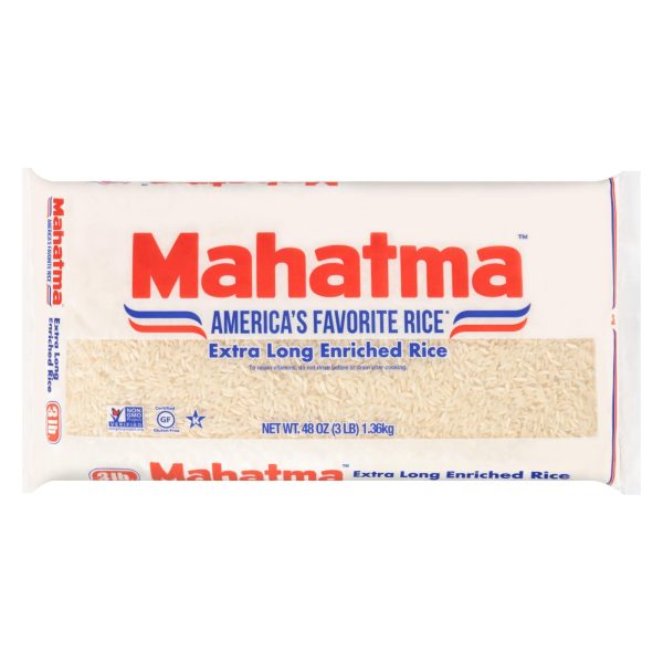 Mahatma Extra Long Grain Enriched Rice - Case Of 12 - 3 Lb Discount