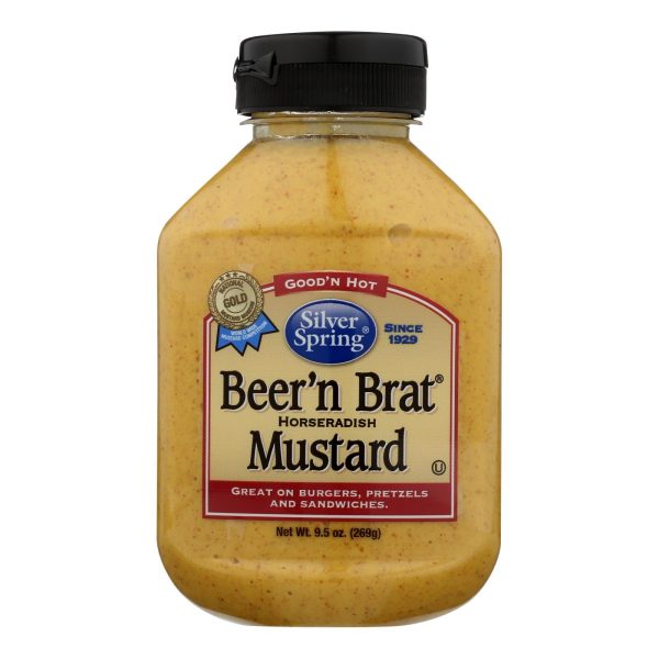 Silver Spring Squeeze - Mustard - Beer Brat - Case Of 9 - 9.5 Oz Online now