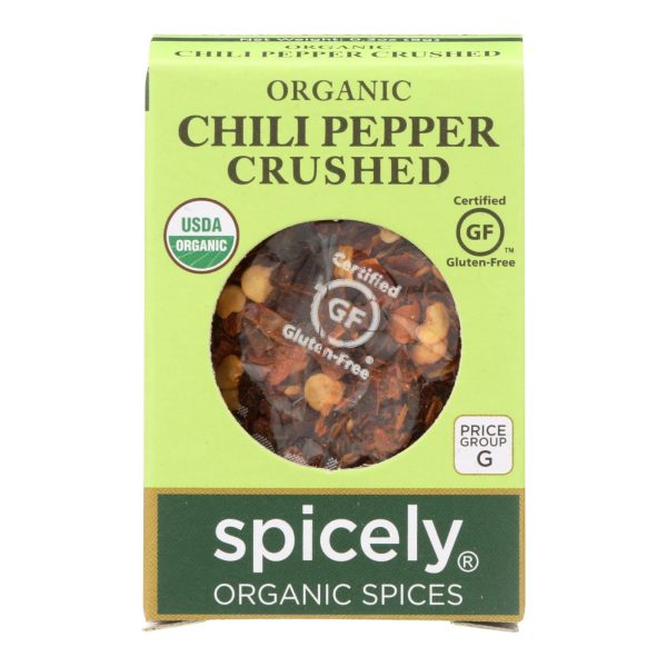 Spicely Organics - Organic Chili Pepper - Crushed - Case Of 6 - 0.3 Oz. Online now