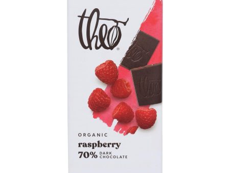 Theo Chocolate Organic Chocolate Bar - Classic - Dark Chocolate - 70 Percent Cacao - Raspberry - 3 Oz Bars - Case Of 12 Online