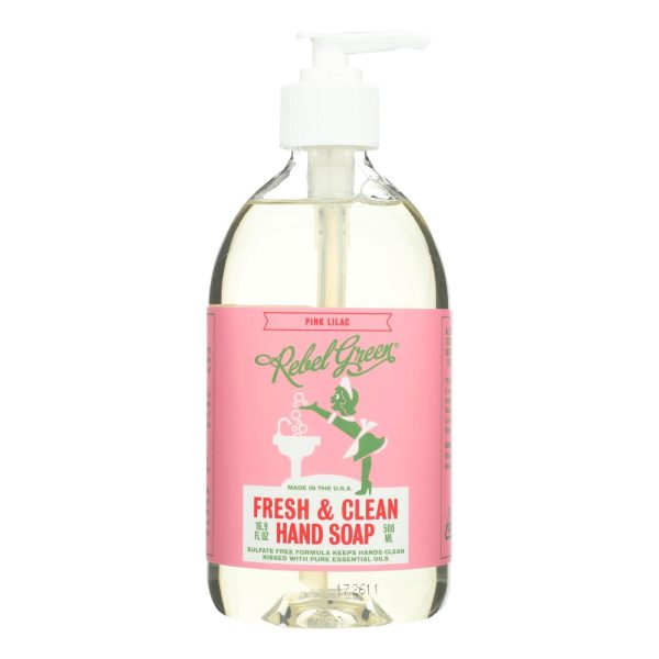 Rebel Green - Fresh And Clean Liquid Hand Soap - Pink Lilac - Case Of 4 - 16.9 Fl Oz. Sale