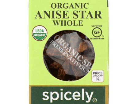 Spicely Organics - Organic Star Anise - Whole - Case Of 6 - 0.1 Oz. For Sale