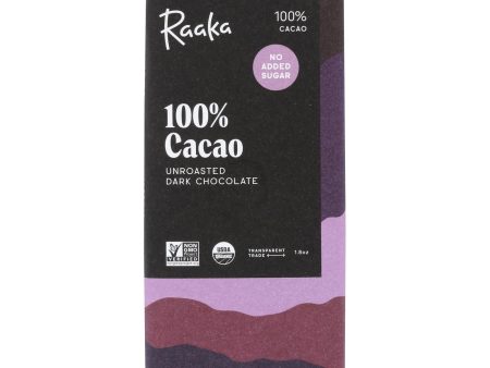 Raaka Chocolate - Bar 100% Cacao - Case Of 12 - 1.8 Oz Discount