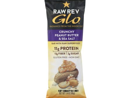 Raw Revolution Glo Crunchy Bar - Peanut Butter And Sea Salt - Case Of 12 - 1.6 Oz. Online now