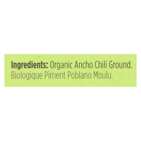 Spicely Organics - Organic Ancho Chili - Ground - Case Of 6 - 0.45 Oz. Hot on Sale