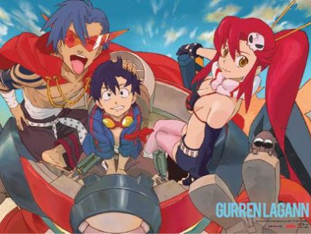 Gurren Lagann: Group in Mecha Wall Scroll Hot on Sale