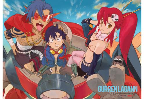 Gurren Lagann: Group in Mecha Wall Scroll Hot on Sale