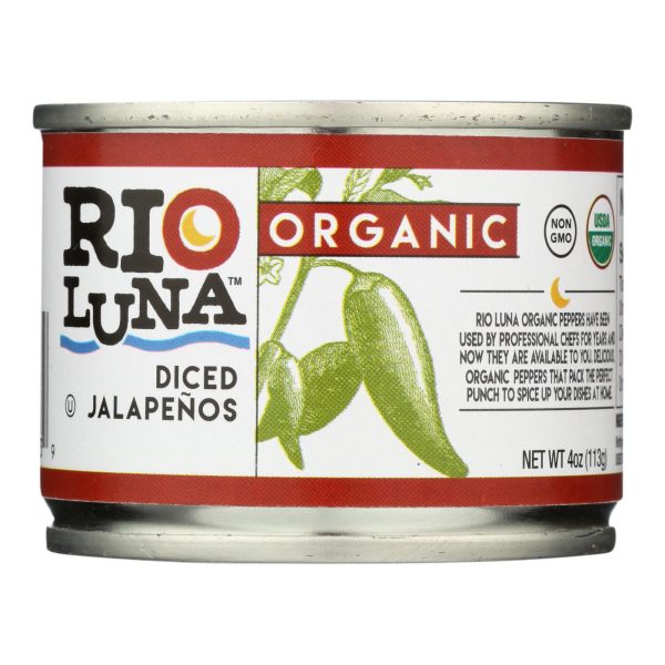 Rio Luna Organic Diced Jalapenos - Case Of 12 - 4 Oz Sale