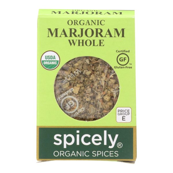 Spicely Organics - Organic Marjoram - Whole - Case Of 6 - 0.1 Oz. Sale