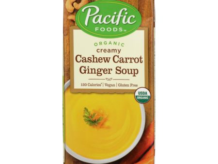 Pacific Natural Foods Carrot Ginger Soup - Organic Cashew - Case Of 12 - 32 Fl Oz. Hot on Sale