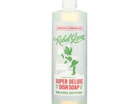 Rebel Green Dish Soap - Deluxe - Unscented - Case Of 4 - 16 Fl Oz Cheap