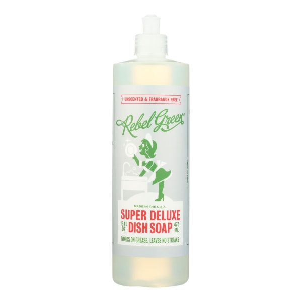 Rebel Green Dish Soap - Deluxe - Unscented - Case Of 4 - 16 Fl Oz Cheap