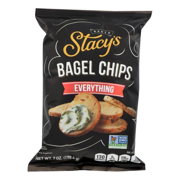 Stacy s Pita Chips Bagel Chips - Everything - Case Of 12 - 7 Oz Supply