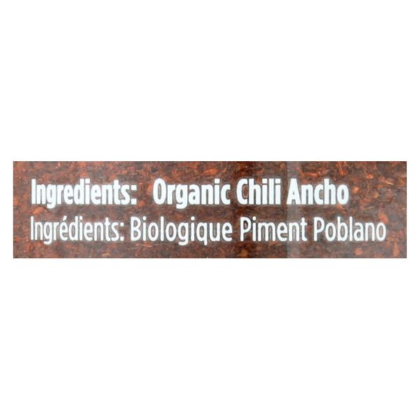 Spicely Organics - Organic Org Chili Ancho Ground - Case Of 3 - 1.7 Oz. Supply