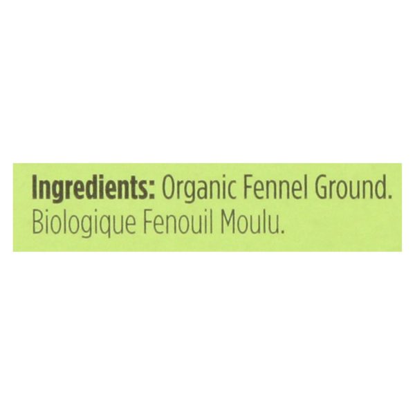 Spicely Organics - Organic Fennel - Ground - Case Of 6 - 0.5 Oz. Online Sale