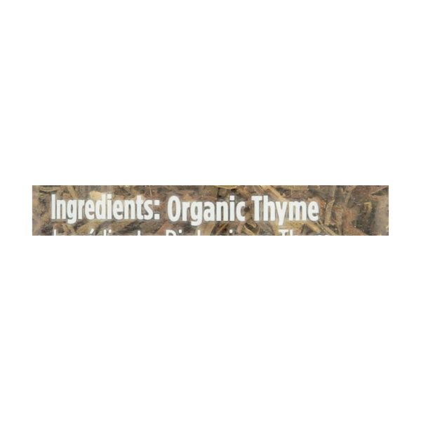 Spicely Organics - Organic Thyme - Case Of 3 - 0.6 Oz. Supply