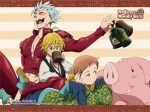 Seven Deadly Sins: Ban, Meliodas, King & Hawk Drinking Wall Scroll Supply