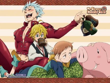 Seven Deadly Sins: Ban, Meliodas, King & Hawk Drinking Wall Scroll Supply