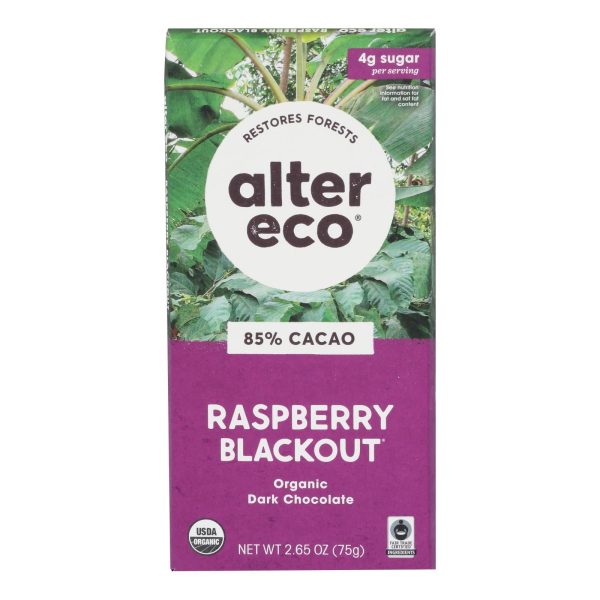 Alter Eco - Chocolate Raspberry Blkout 85% - Case Of 12-2.65 Oz Fashion