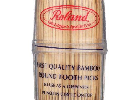 Roland Bamboo Toothpicks - Round - Case Of 12 - 300 Count For Sale