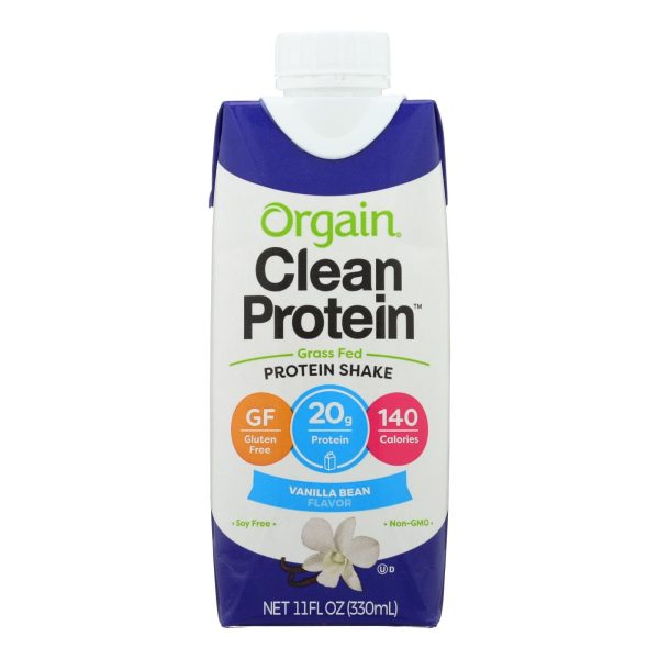 Orgain Organic Protein Shakes - Vanilla Bean - Case Of 12 - 11 Fl Oz. Supply