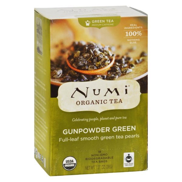 Numi Gunpowder Green Tea - 18 Tea Bags - Case Of 6 Online now