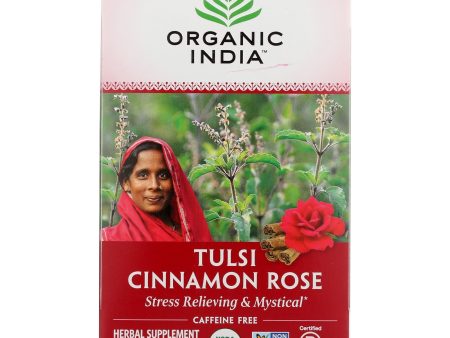 Organic India Tulsi Tea Cinnamon Rose - 18 Tea Bags - Case Of 6 Sale