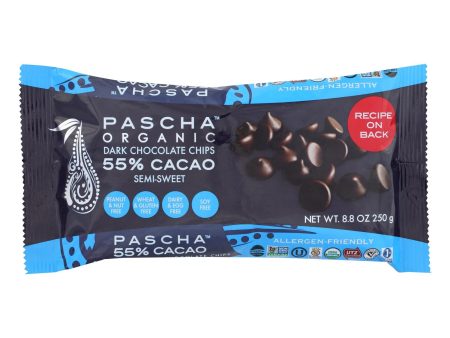 Pascha Chocolate Chips - Semi - Sweet Dark - Case Of 6 - 8.8 Oz. Hot on Sale