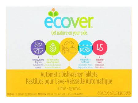 Ecover Automatic Dishwasher Tablets - Citrus - 45 Count - Case Of 5 Online now