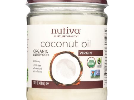 Nutiva Coconut Oil - Organic - Superfood - Virgin - Unrefined - 14 Oz - Case Of 6 Online Hot Sale