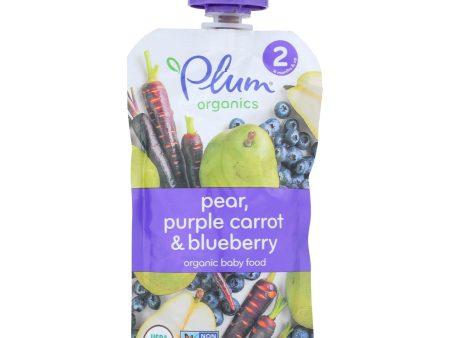 Plum Organics Baby Food - Organic - Blueberry Pear And Purple Carrots - Stage 2 - 6 Months And Up - 3.5 .oz - Case Of 6 For Discount