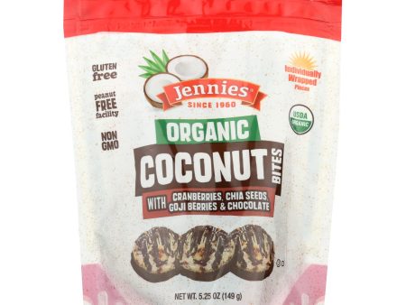 Jennies Coconut Bites - Organic - Cranberry Goji - Case Of 6 - 5.25 Oz Online