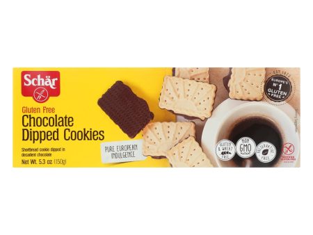 Schar Chocolate Dipped Cookies Gluten Free - Case Of 12 - 5.3 Oz. on Sale