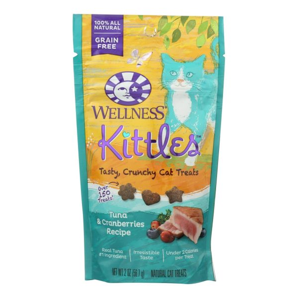 Wellness Pet Products Cat Treat - Kittles - Tuna & Cranberry - Case Of 14 - 2 Oz Supply