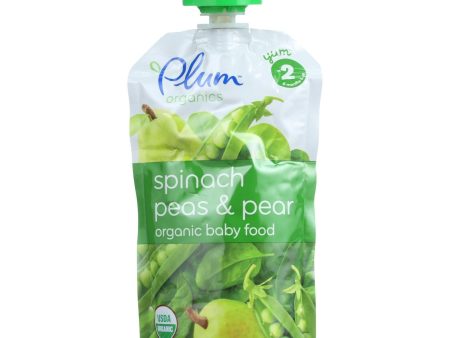 Plum Organics Baby Food - Organic - Spinach Peas And Pear - Stage 2 - 6 Months And Up - 3.5 .oz - Case Of 6 Online Hot Sale