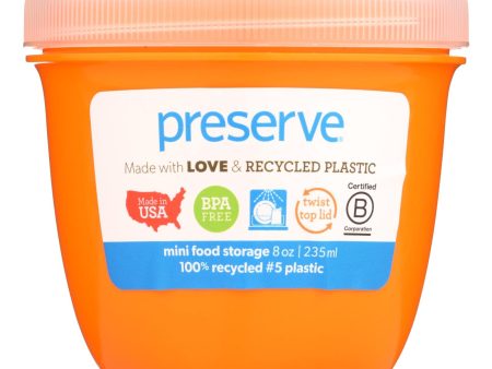 Preserve Food Storage Container - Round - Mini - Orange - 8 Oz - 1 Count - Case Of 12 on Sale