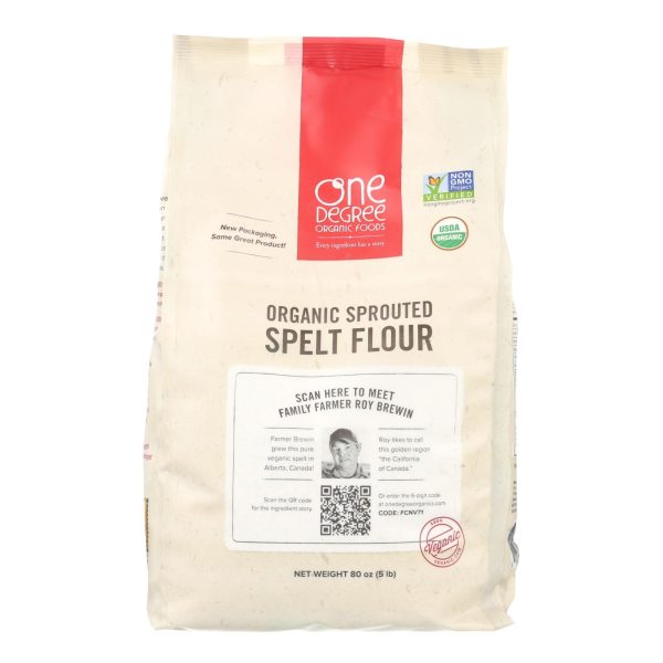 One Degree Organic Foods Sprouted Spelt Flour - Organic - Case Of 4 - 80 Oz. Discount