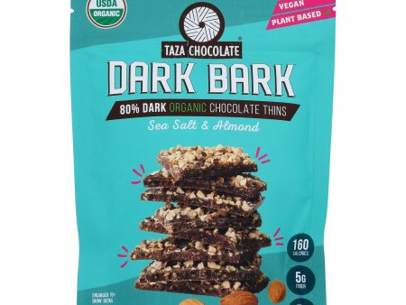 Taza Chocolate Organic Dark Bark Chocolate - Sea Salt Almond - Case Of 12 - 4.2 Oz For Discount