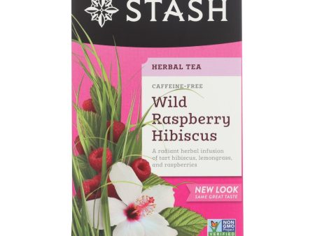 Stash Tea Hibiscus Herbal?tea - Wild Raspberry - Case Of 6 - 20 Bags Online now