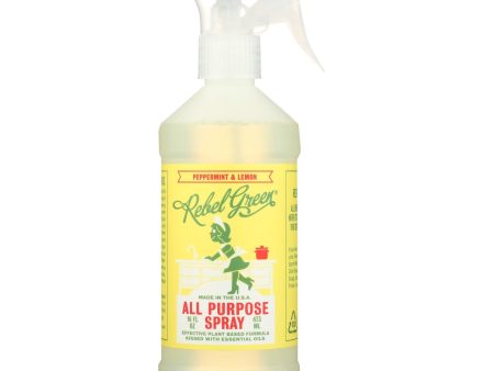 Rebel Green All Purpose Spray - Peppermint Lemon - Case Of 4 - 16 Fl Oz For Sale