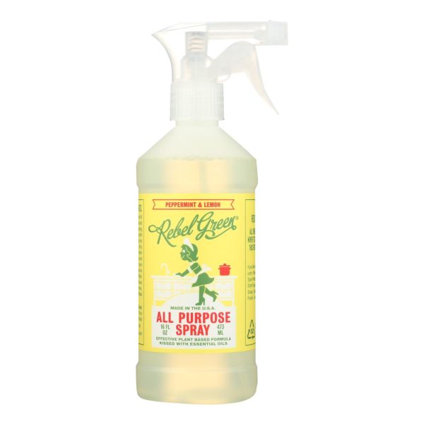 Rebel Green All Purpose Spray - Peppermint Lemon - Case Of 4 - 16 Fl Oz For Sale