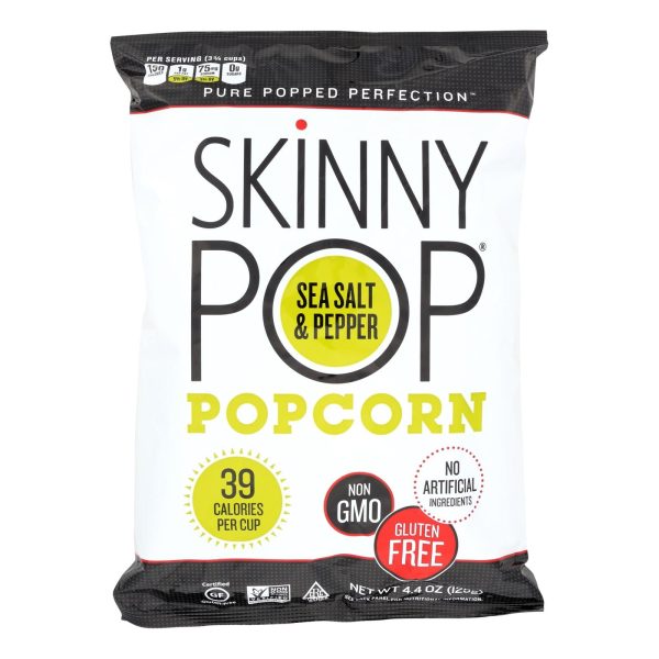 Skinnypop Popcorn Skinny Pop - Sea Salt And Black Pepper - Case Of 12 - 4.4 Oz. For Cheap