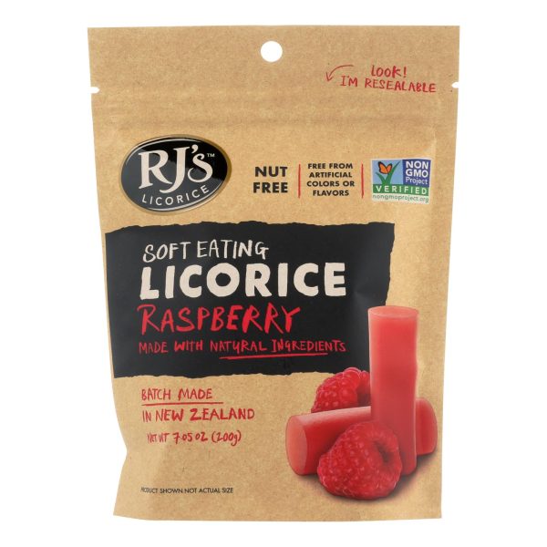 Rj s Licorice Soft Eating Licorice - Raspberry - Case Of 8 - 7.05 Oz on Sale