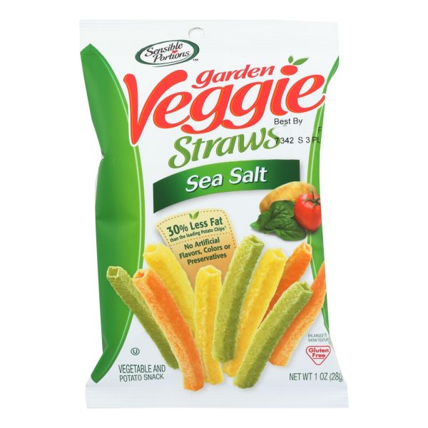 Sensible Portions Garden Veggie Straws - Sea Salt - Case Of 24 - 1 Oz. For Cheap