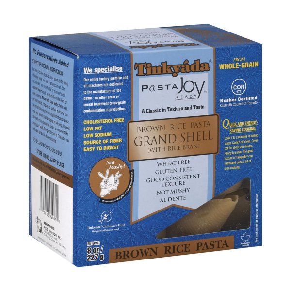 Tinkyada Brown Rice Pasta - Grand Shell - Case Of 12 - 8 Oz on Sale